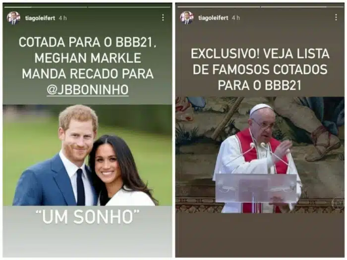 Post de Tiago Leifert em seu story do Instagram