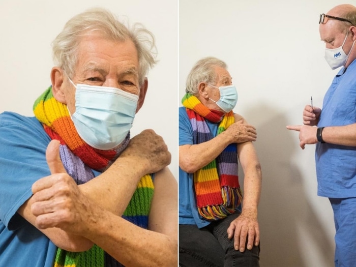 Ian McKellen foi um dos primeiros a receber a vacina