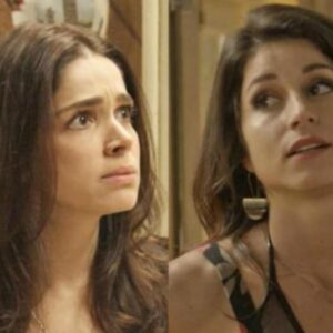 Shirlei (Sabrina Petraglia) e Carmela (Chandelly Braz) em 'Haja Coração' (Globo)