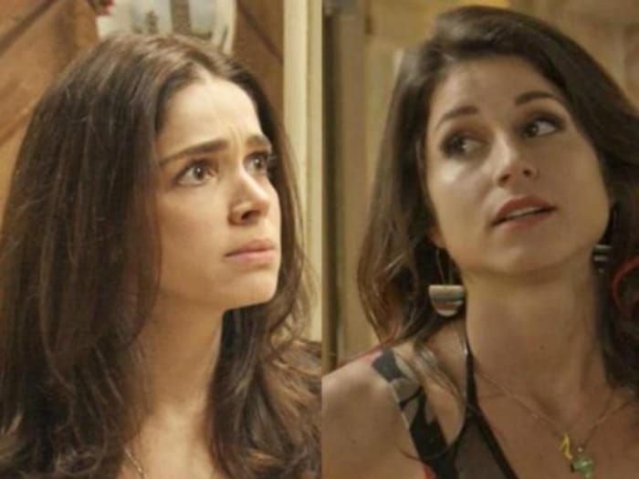 Shirlei (Sabrina Petraglia) e Carmela (Chandelly Braz) em 'Haja Coração' (Globo)