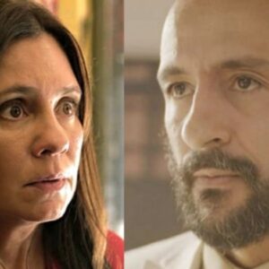Thelma (Adriana Esteves) e Álvaro (Irandhir Santos) em 'Amor de Mãe' (Globo)