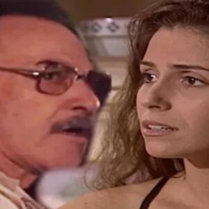 Paschoal (Leonardo Villar) e Capitu (Giovanna Antonelli) em 'Laços de Família' (Globo)