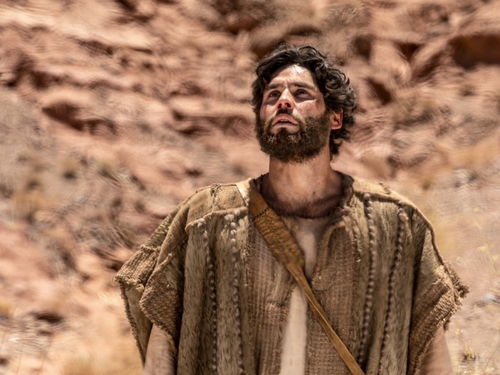 Dudu Azevedo interpretando Jesus em 'Gênesis' (Record TV)