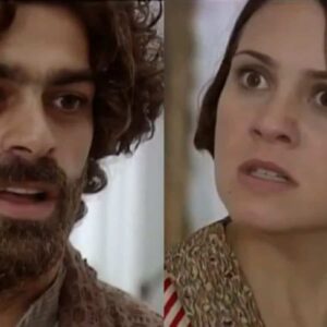 Petruchio (Eduardo Moscovis) e Catarina (Adriana Esteves) em 'O Cravo e a Rosa' (Globo)