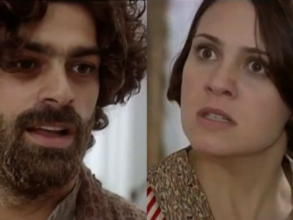 Petruchio (Eduardo Moscovis) e Catarina (Adriana Esteves) em 'O Cravo e a Rosa' (Globo)