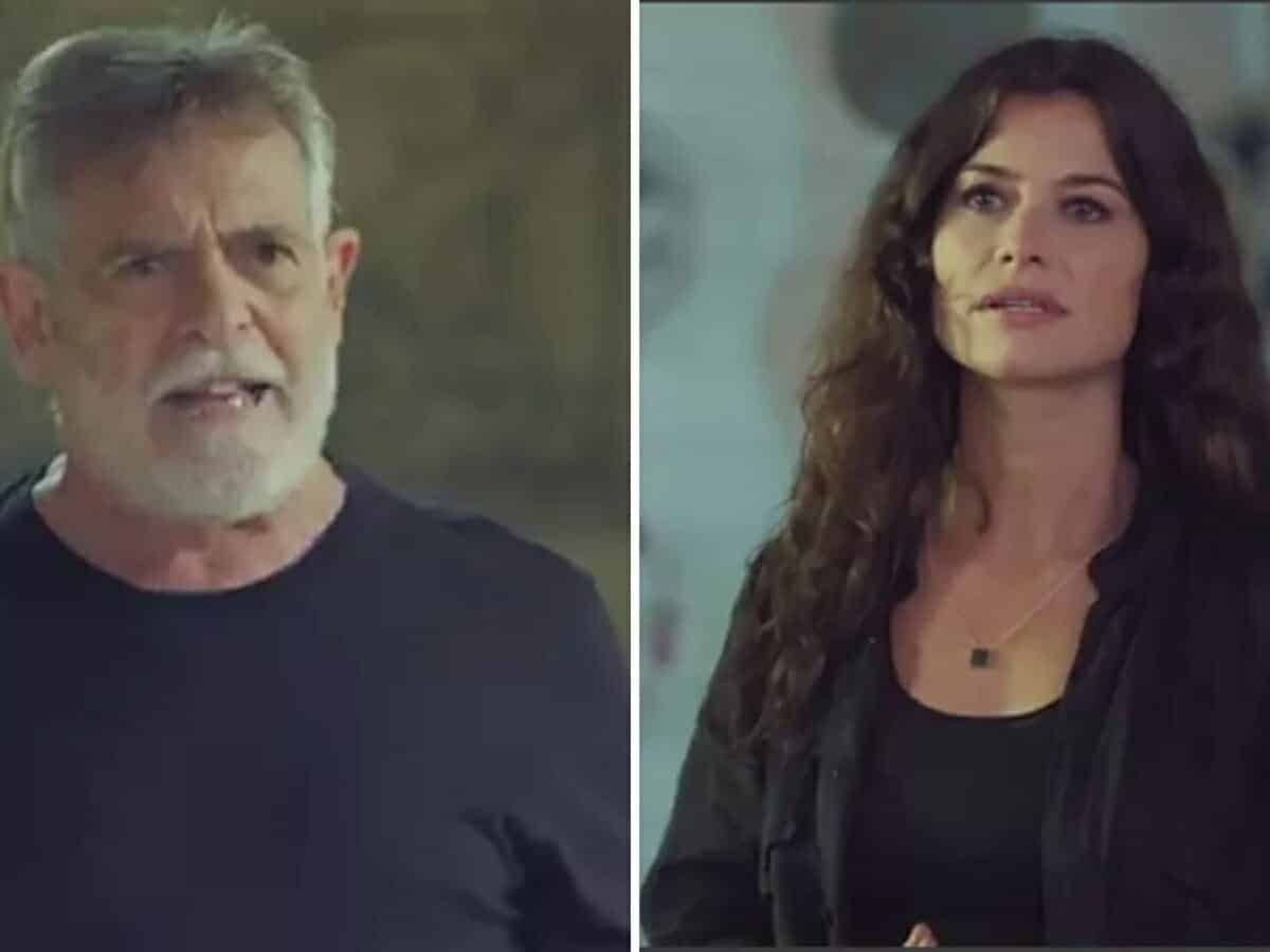 Santiago (José de Abreu) e Bárbara (Alinne Moraes) em 'Um Lugar ao Sol' (Globo)