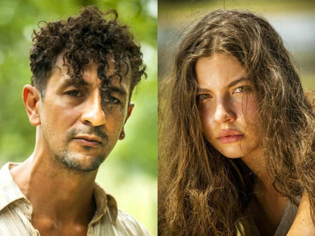 José Lucas (Irandhir Santos) e Juma (Alanis Guillen) em 'Pantanal' (Globo)