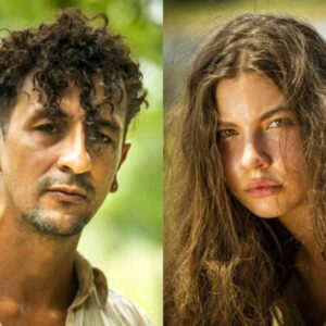 José Lucas (Irandhir Santos) e Juma (Alanis Guillen) em 'Pantanal' (Globo)