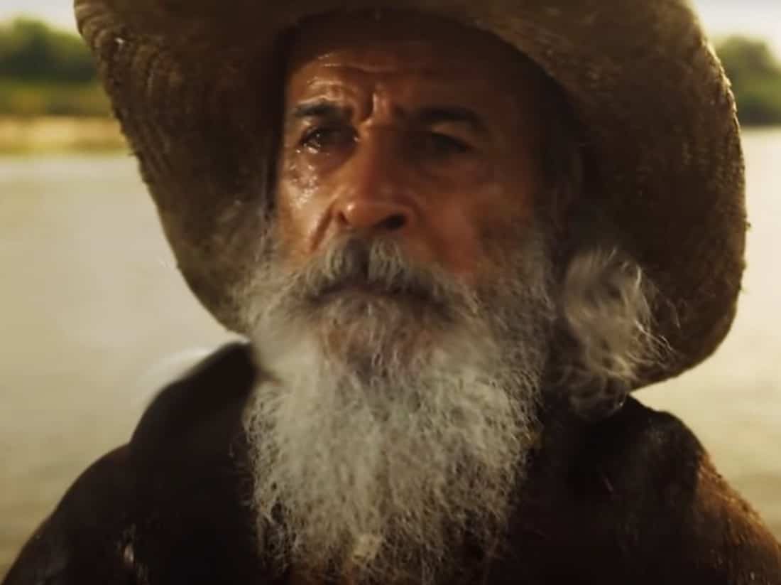 Osmar Prado interpretando Velho do Rio em 'Pantanal' (Globo)