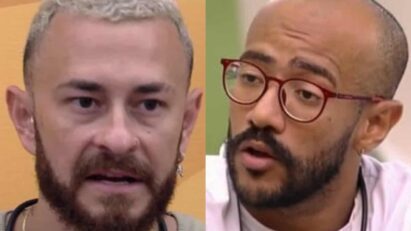 Fred e Ricardo alterados no BBB23 (Globo).