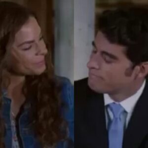 Cena romântica de Álvaro e Ângela em "Contigo Sim". Álvaro se declara para Ângela em meio à crise no casamento com Samanta.