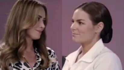 Imagem de Ângela e Mirtes se encarando em um clima tenso