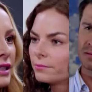 Ângela, Salma e Leonardo em Contigo Sim, com Ângela apontando o dedo para Salma e Leonardo com cara de decepção.