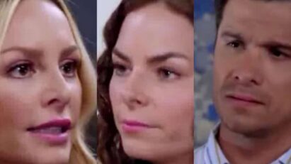 Ângela, Salma e Leonardo em Contigo Sim, com Ângela apontando o dedo para Salma e Leonardo com cara de decepção.