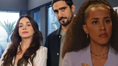 Andrômeda observando Tom e Maya juntos em um momento romântico.