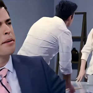 Leonardo (Brandon Peniche) olha com raiva e decepção para Salma e Álvaro, que abaixam a cabeça envergonhados.