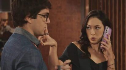 Mila se encanta por Guto e o vê com outros olhos em Família é Tudo