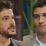 Luca e Murilo se reconciliando e prometendo um novo começo.