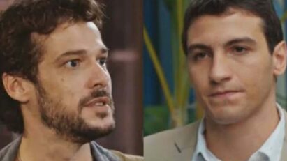 Luca e Murilo se reconciliando e prometendo um novo começo.