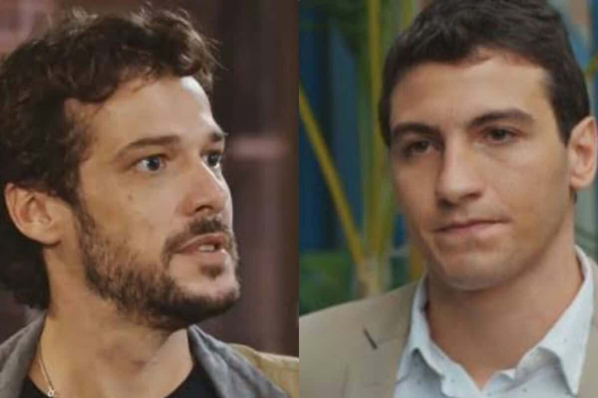 Luca e Murilo se reconciliando e prometendo um novo começo.