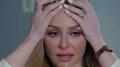 Salma desesperada: Salma, desesperada, tenta justificar suas ações para Leonardo.