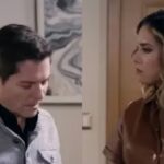 Samanta e Geraldo se encarando com raiva e mágoa