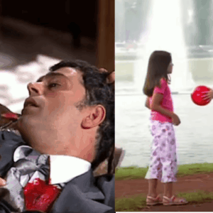 Uma cena emocionante de Rafael e Serena se despedindo um do outro antes de morrerem.