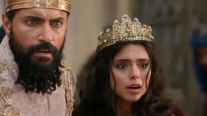 Imagem de Ester (Nathalia Florentino): Ester em cena dramática na novela "A Rainha da Pérsia"