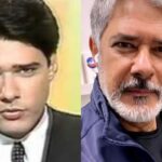 William Bonner, âncora do Jornal Nacional, durante apresentação ao vivo."