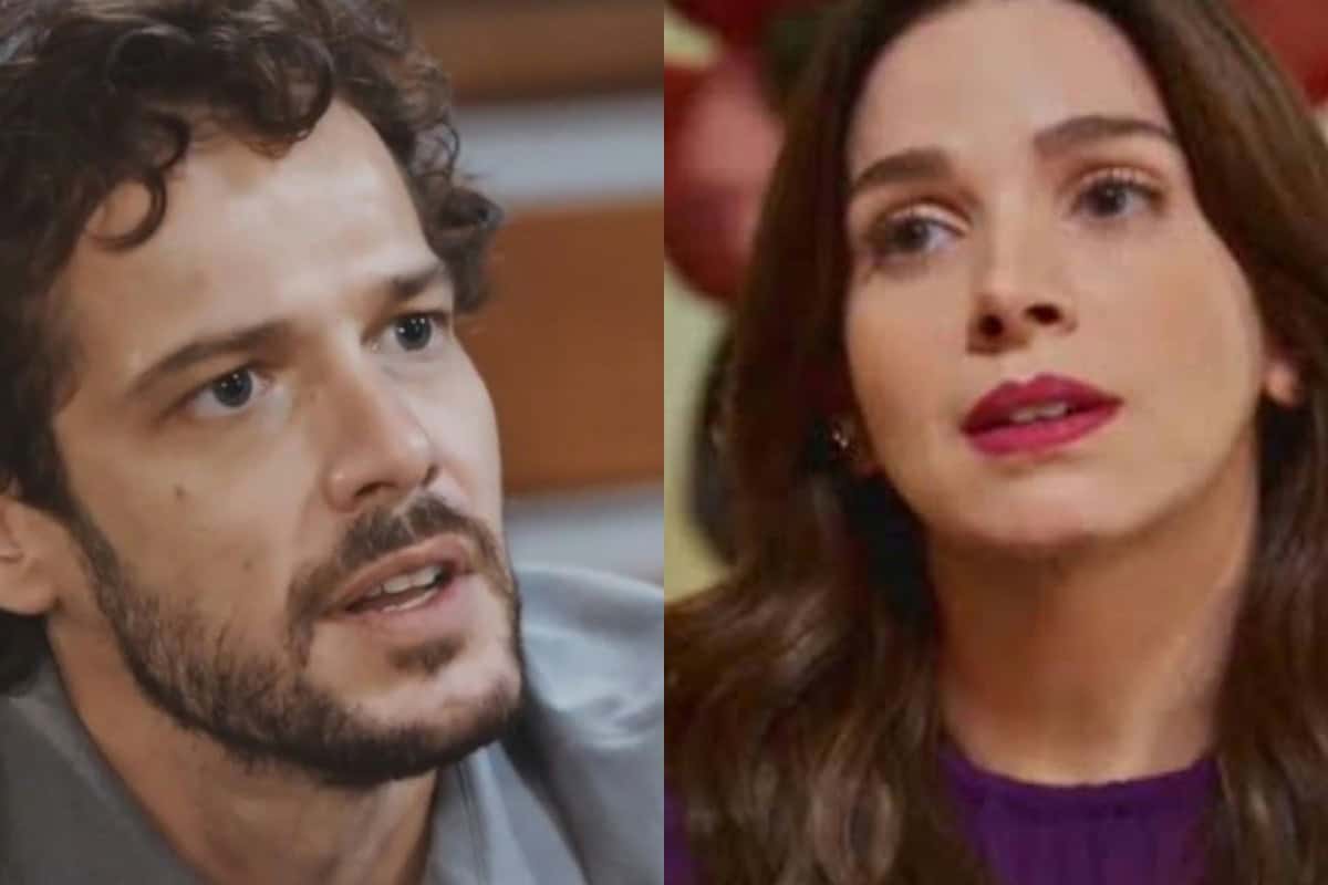 Cena de Luca e Maya se olhando com interesse em Família é Tudo