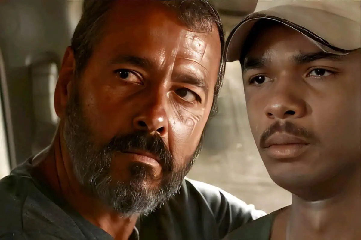 Cena de despedida de José Inocêncio e João Pedro em Renascer.