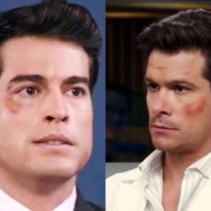 Álvaro e Leonardo trocando socos em uma briga intensa no hospital na novela "Contigo Sim".