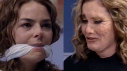 Samanta ameaça Ângela com bisturi em cena tensa de Contigo Sim.