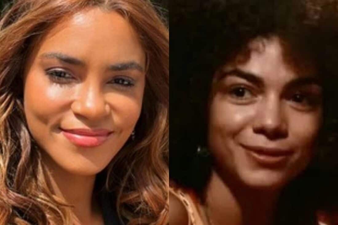 Cena da novela 'Renascer mostrando Zinha e Lilith olhando uma para a outra com um olhar sugestivo.