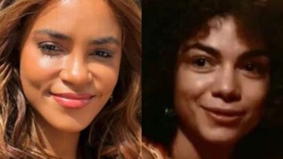 Cena da novela 'Renascer mostrando Zinha e Lilith olhando uma para a outra com um olhar sugestivo.