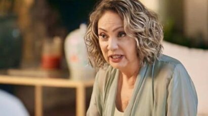 Berta em momento de tensão na novela Mania de Você