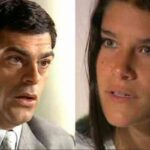 Cena de Serena e Rafael em um momento de tensão, com expressões de raiva e tristeza.