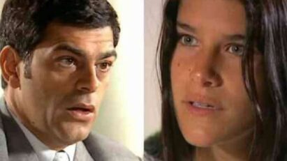 Cena de Serena e Rafael em um momento de tensão, com expressões de raiva e tristeza.