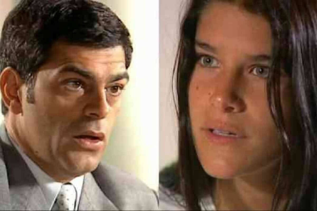 Cena de Serena e Rafael em um momento de tensão, com expressões de raiva e tristeza.