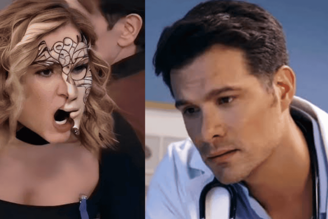 Samanta planejando vingança contra Leonardo em Contigo Sim, novela mexicana.