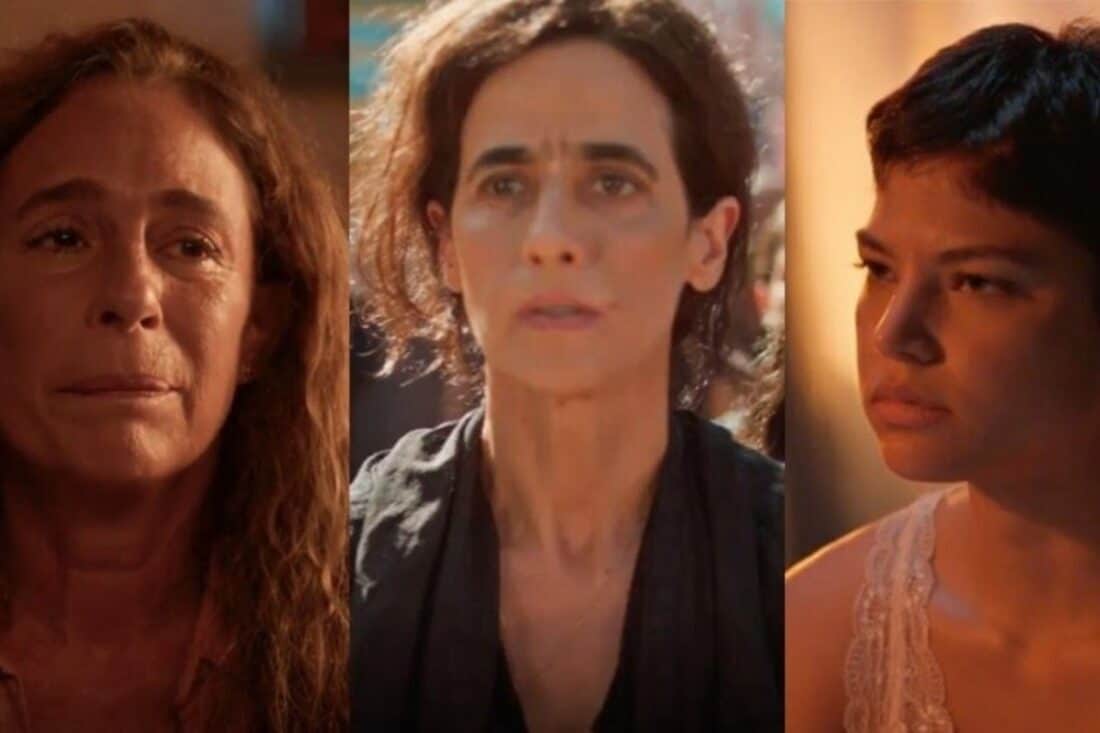 Cena dramática de Salete descobrindo que Margaridinha é sua filha biológica na novela No Rancho Fundo.