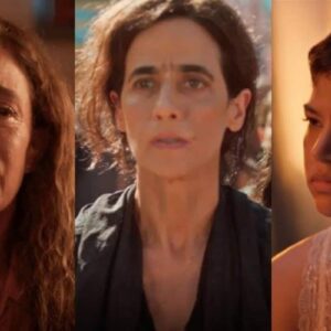 Cena dramática de Salete descobrindo que Margaridinha é sua filha biológica na novela No Rancho Fundo.