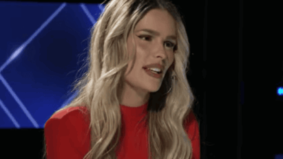 Yasmin Brunet em entrevista ao videocast 'De Frente com Blogueirinha', discutindo o término com Gabriel Medina."