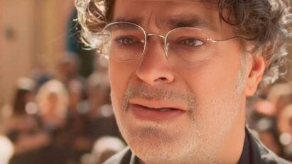 Ariosto (Eduardo Moscovis) em cena da novela No Rancho Fundo, antes de sua morte misteriosa
