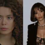 Seray Kaya, atriz turca, em uma de suas postagens no Instagram, compartilhando bastidores de sua carreira.