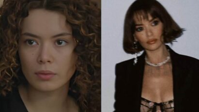 Seray Kaya, atriz turca, em uma de suas postagens no Instagram, compartilhando bastidores de sua carreira.