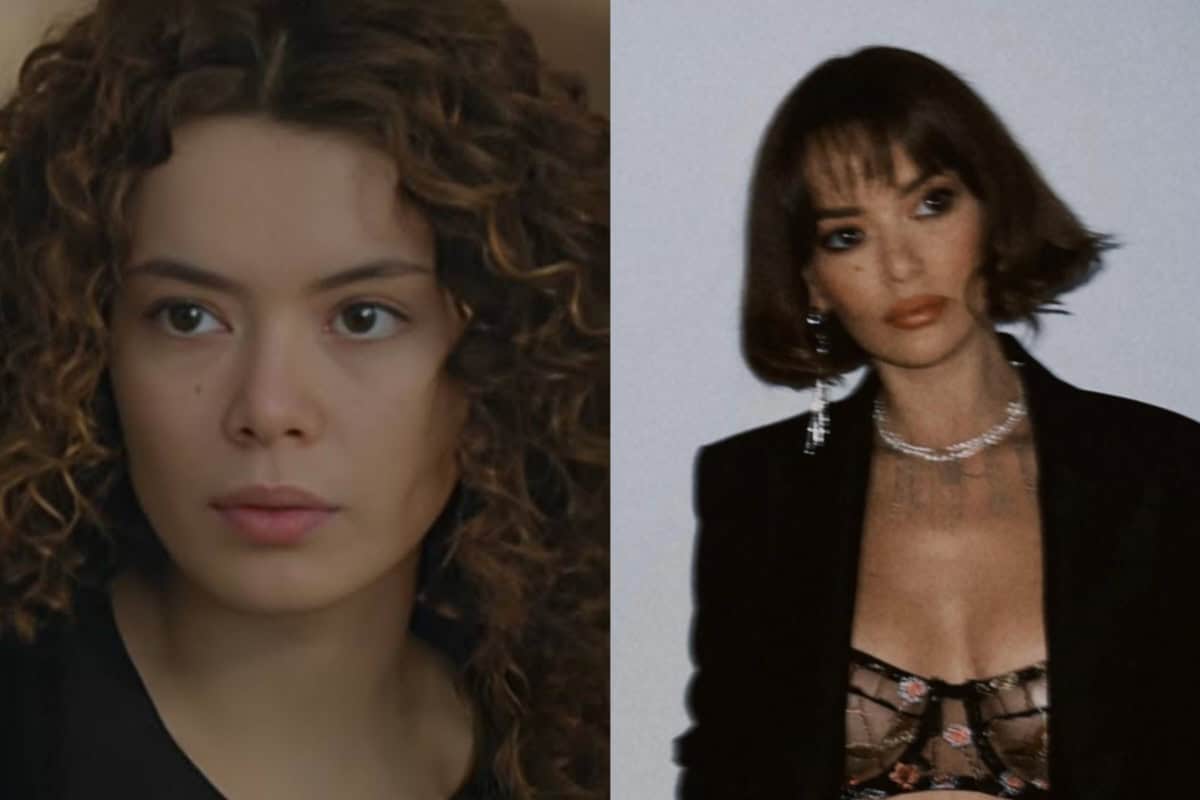 Seray Kaya, atriz turca, em uma de suas postagens no Instagram, compartilhando bastidores de sua carreira.