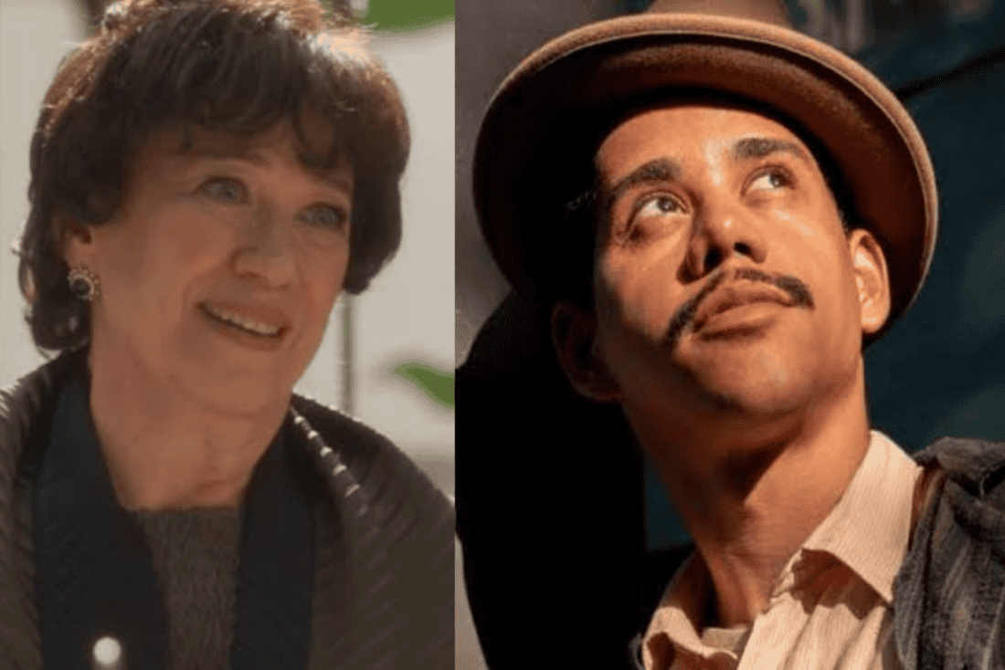 Basílio e Maristela em um momento tenso da novela, com expressões de poder e mistério.