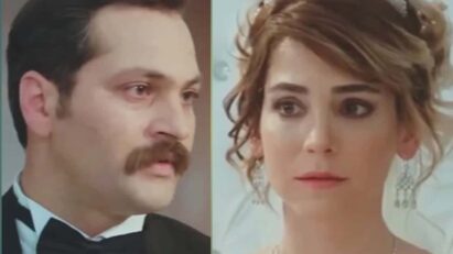 Ceyda vestida de noiva para seu casamento convidado com Peyami em Força de Mulher