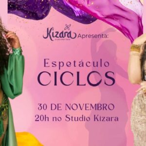 Pôster oficial do espetáculo Ciclos, com as informações do evento.